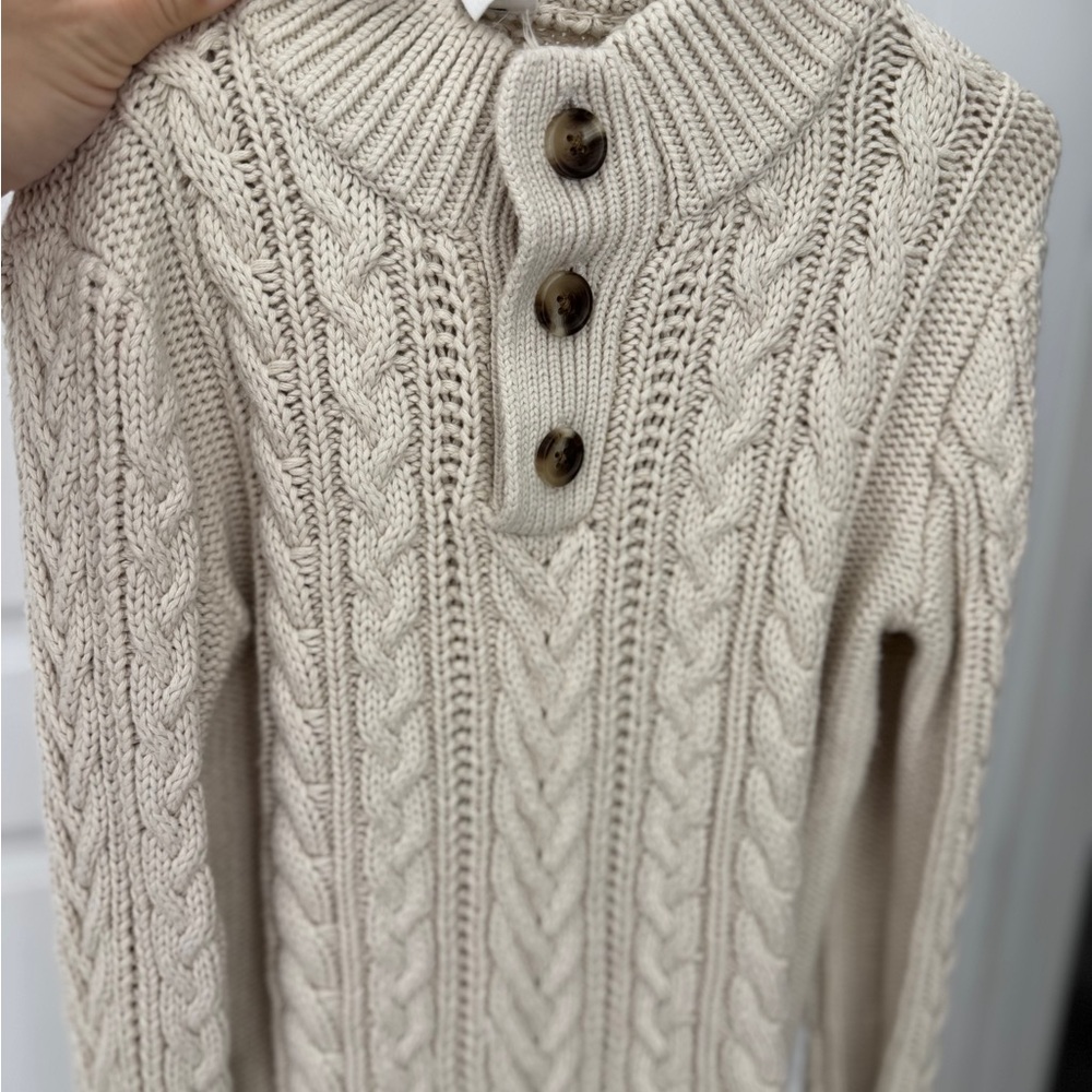 🌸GAP 5-T Cable Knit Beige Sweater Boys - Picture 8 of 9